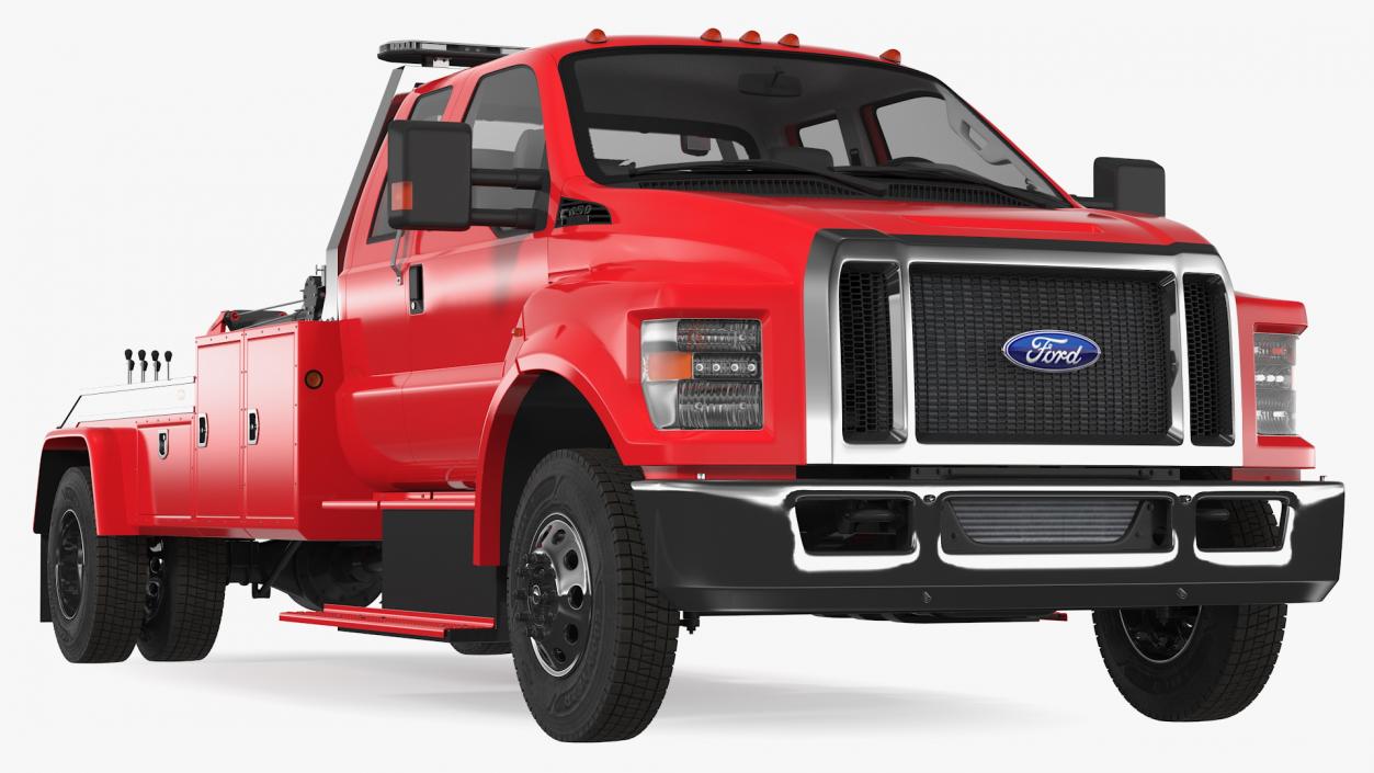 3D Ford F650 Supercab with Jerr-Dan HPL60 Wrecker 2019 Rigged model