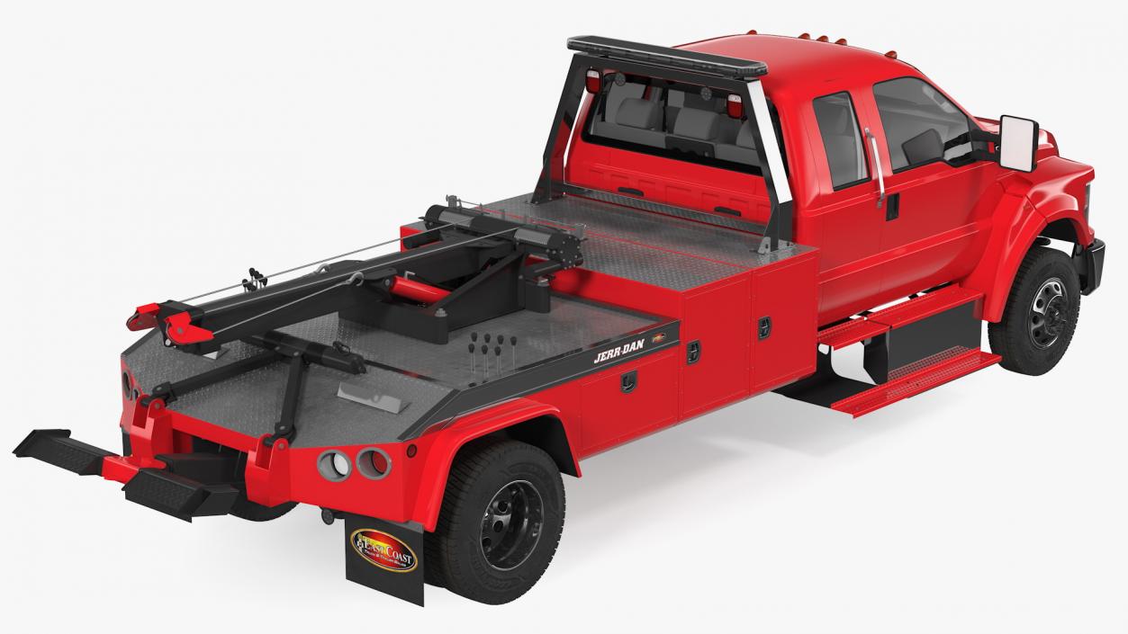 3D Ford F650 Supercab with Jerr-Dan HPL60 Wrecker 2019 Rigged model