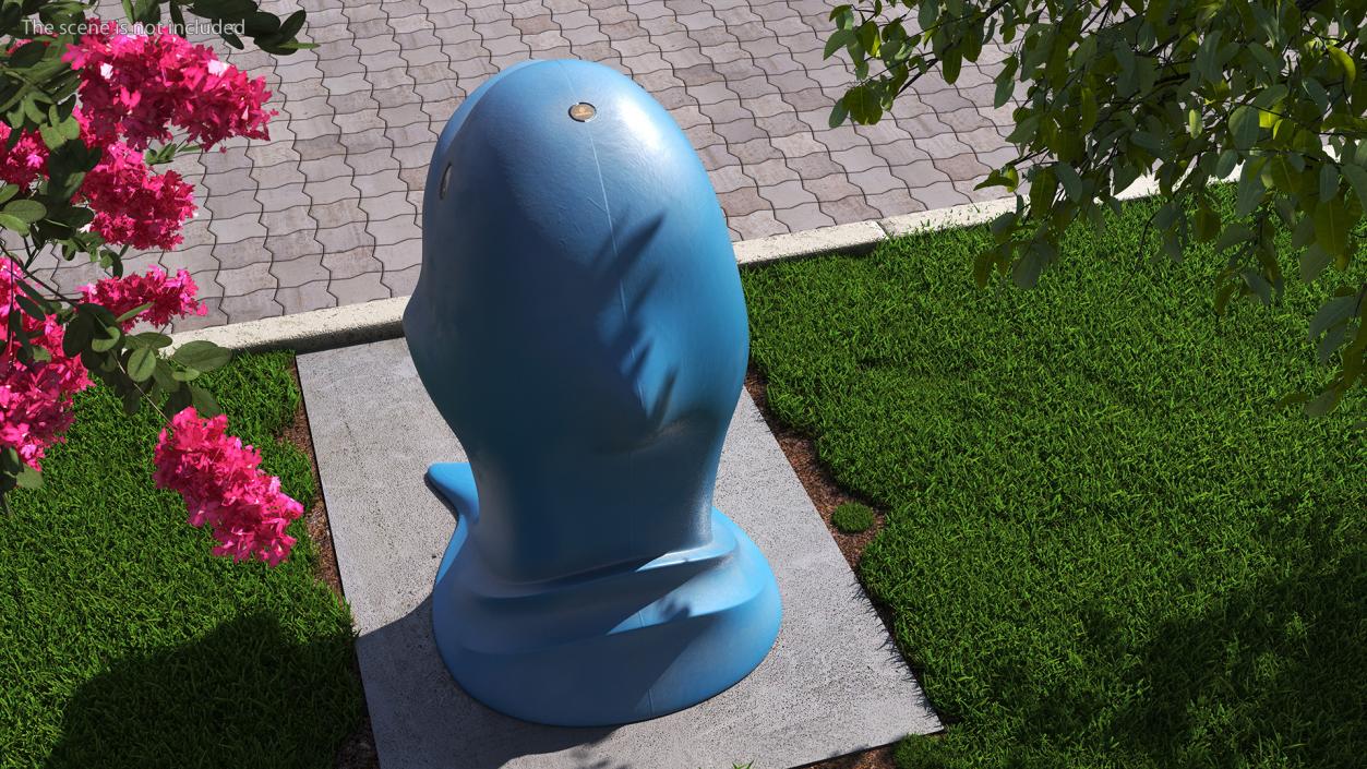 Used Dolphin-Shaped Trash Can 3D model