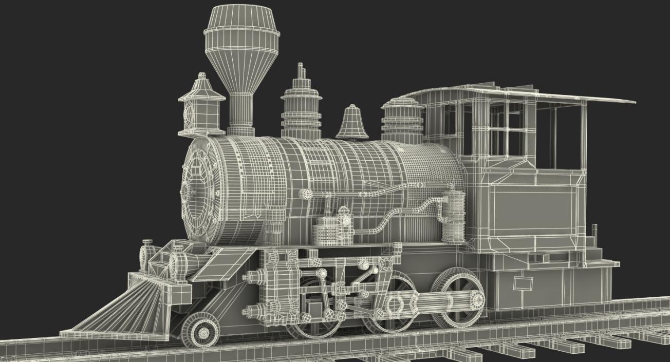 3D Toy Train Locomotive with Rails