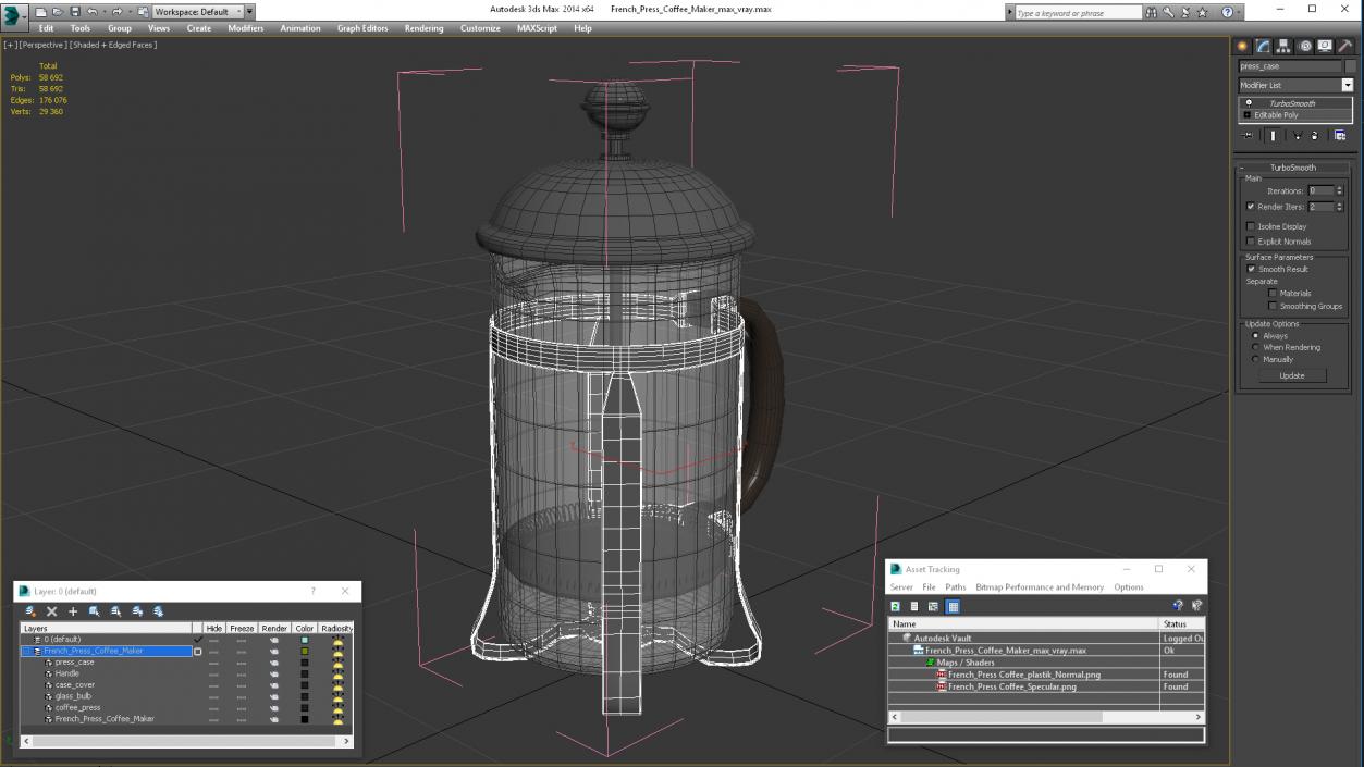 3D model French Press Coffee Maker