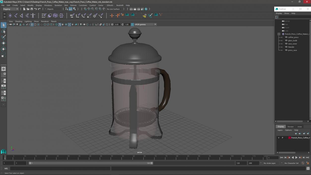 3D model French Press Coffee Maker