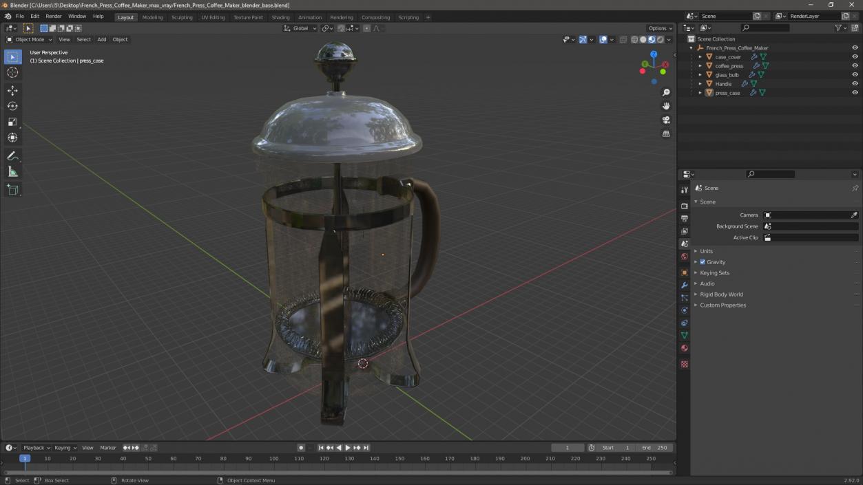 3D model French Press Coffee Maker