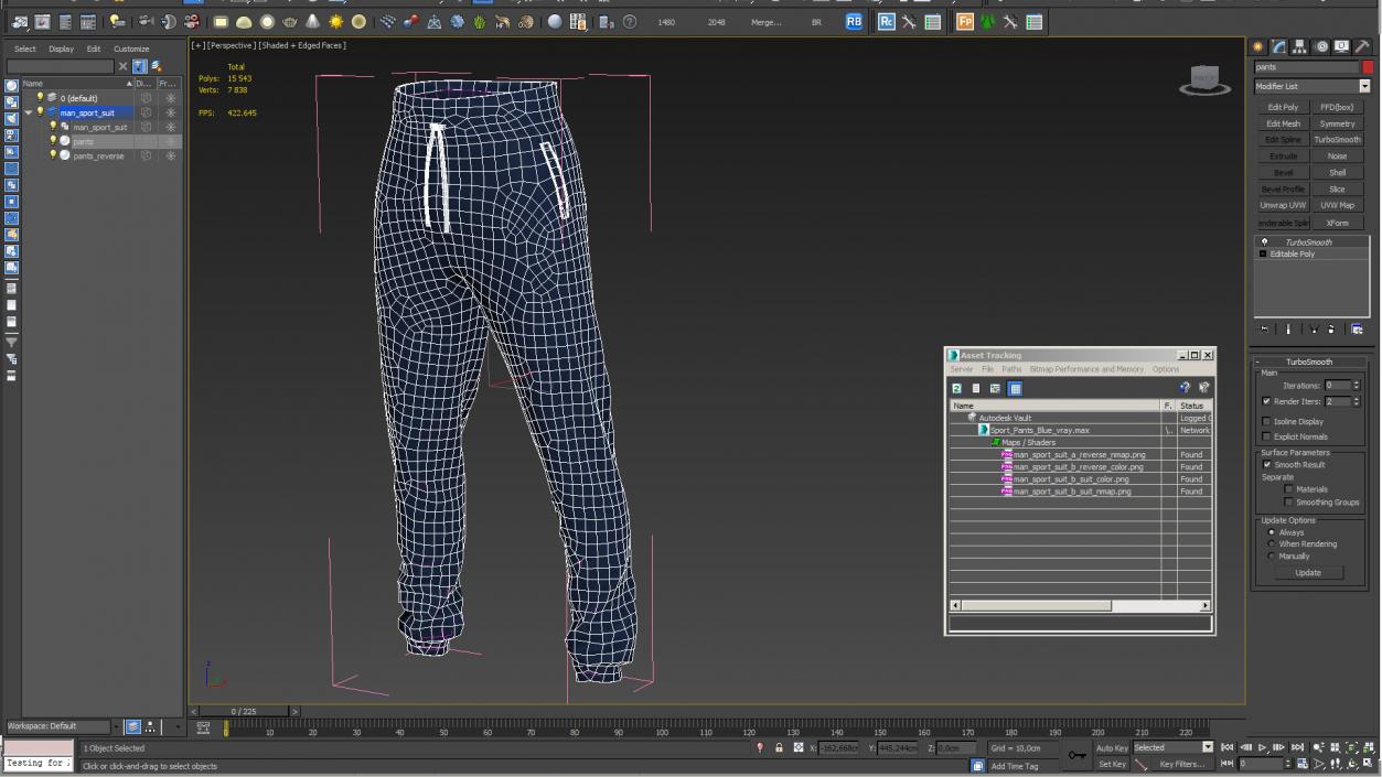 3D Sport Pants Blue