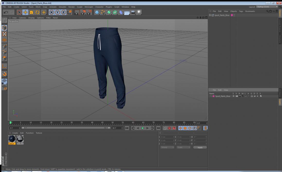 3D Sport Pants Blue