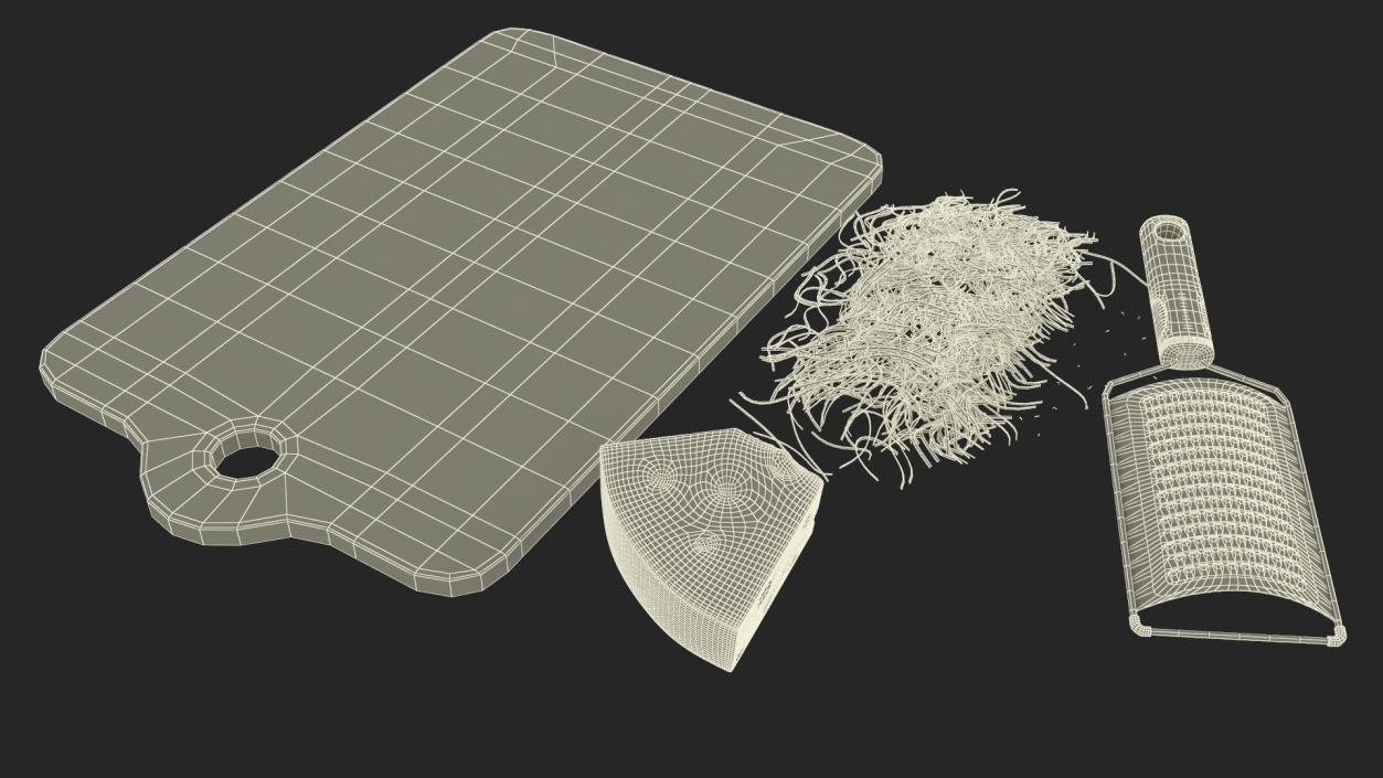 3D model Grated Cheese with Grater