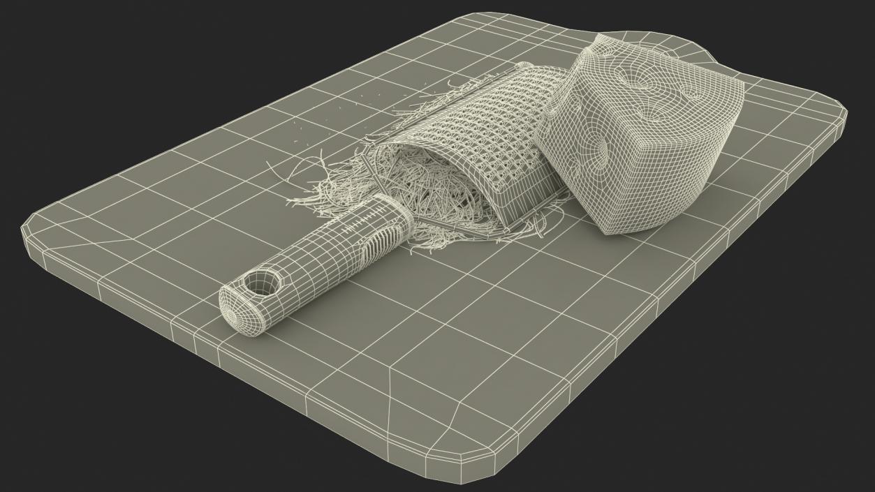 3D model Grated Cheese with Grater