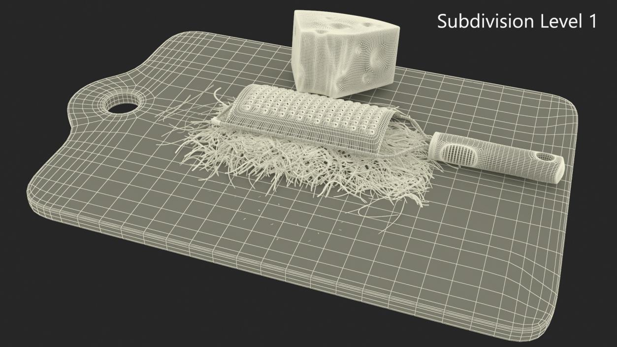 3D model Grated Cheese with Grater