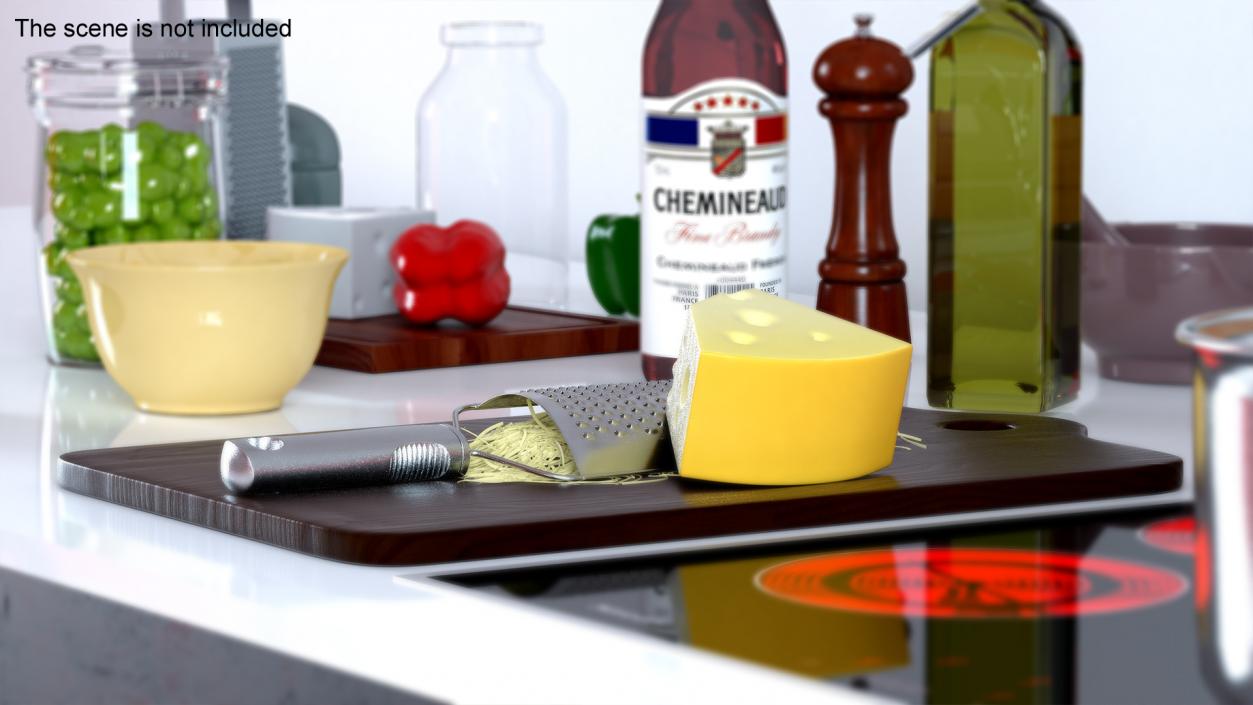 3D model Grated Cheese with Grater