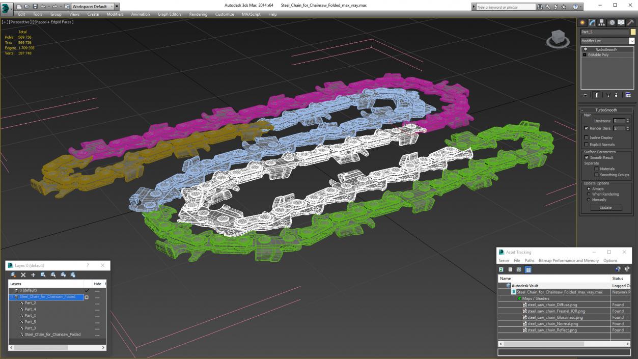 3D Steel Chain for Chainsaw Folded