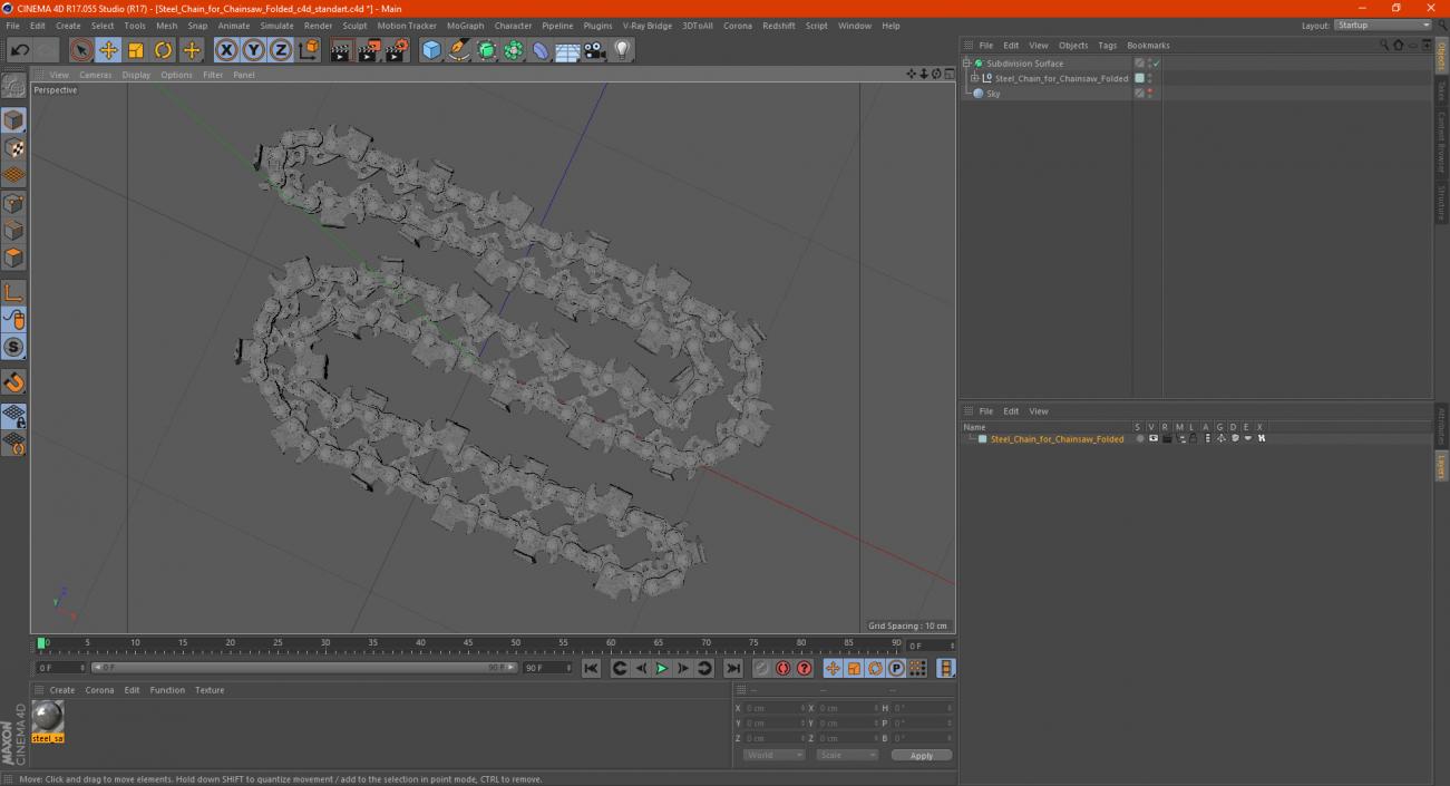 3D Steel Chain for Chainsaw Folded