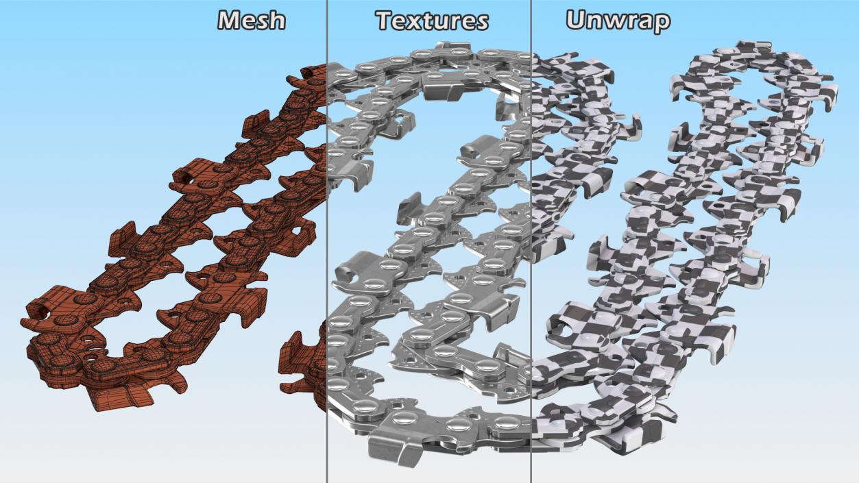 3D Steel Chain for Chainsaw Folded