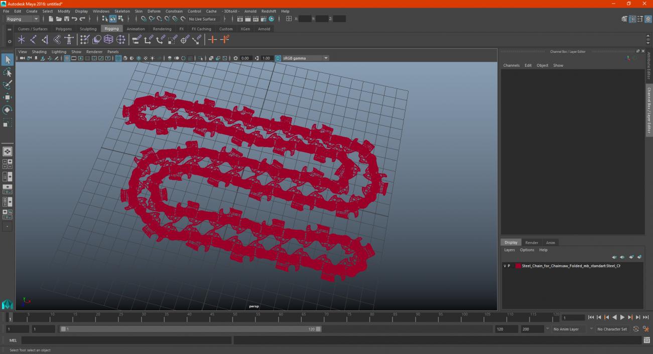 3D Steel Chain for Chainsaw Folded