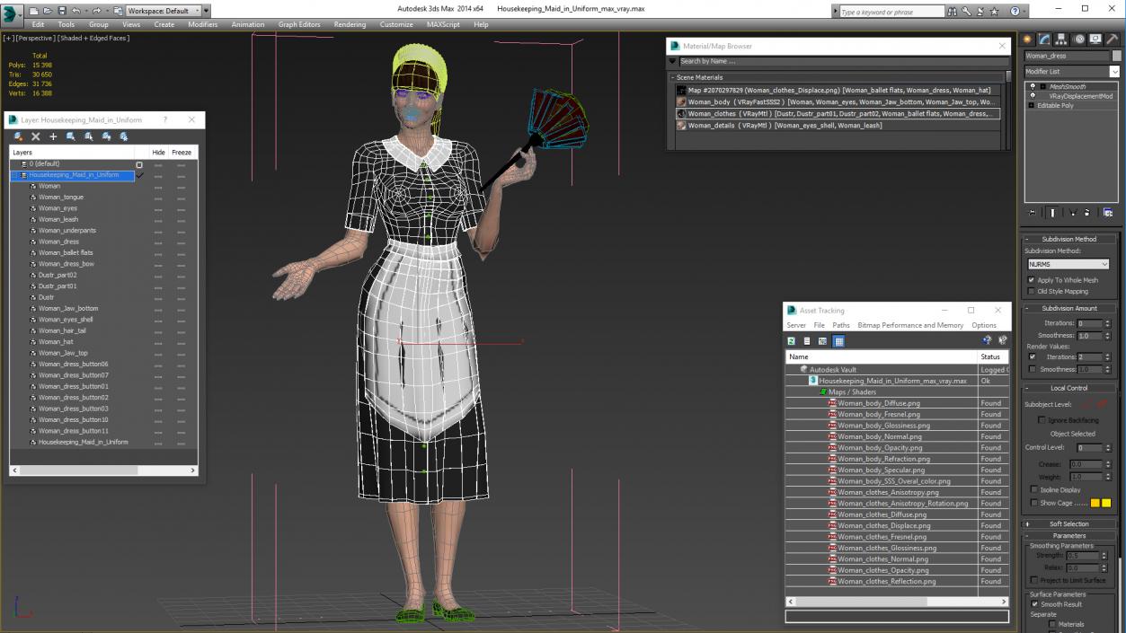 3D Housekeeping Maid in Uniform model