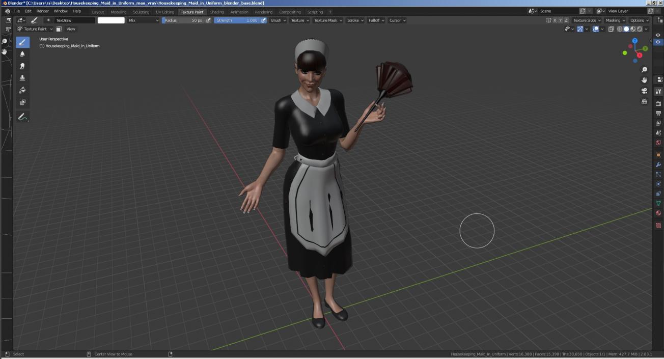 3D Housekeeping Maid in Uniform model