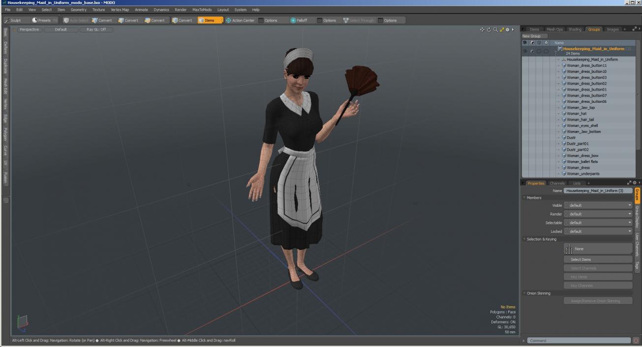 3D Housekeeping Maid in Uniform model