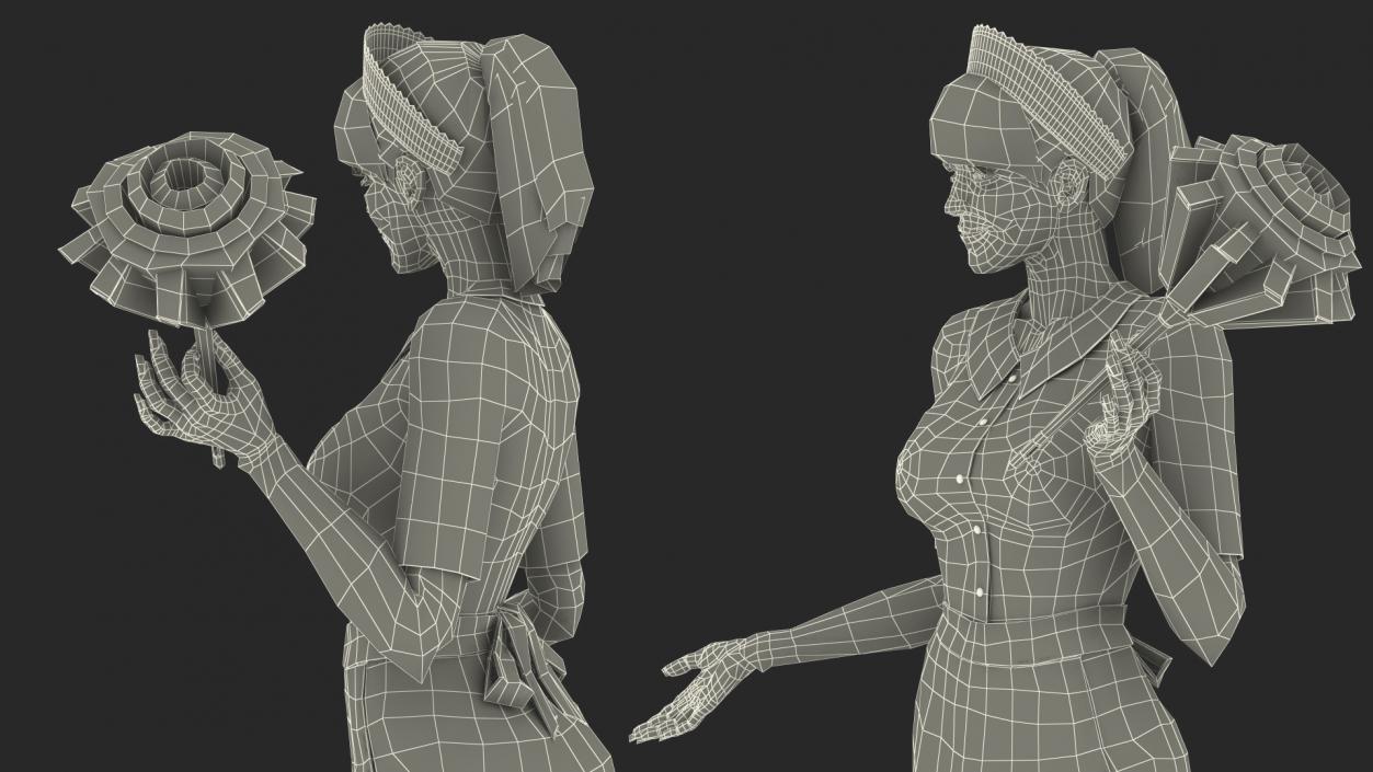 3D Housekeeping Maid in Uniform model