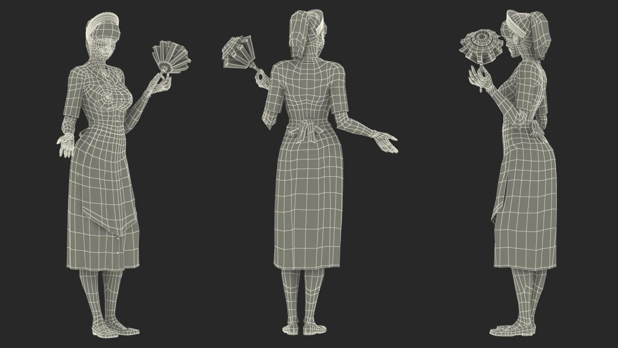 3D Housekeeping Maid in Uniform model