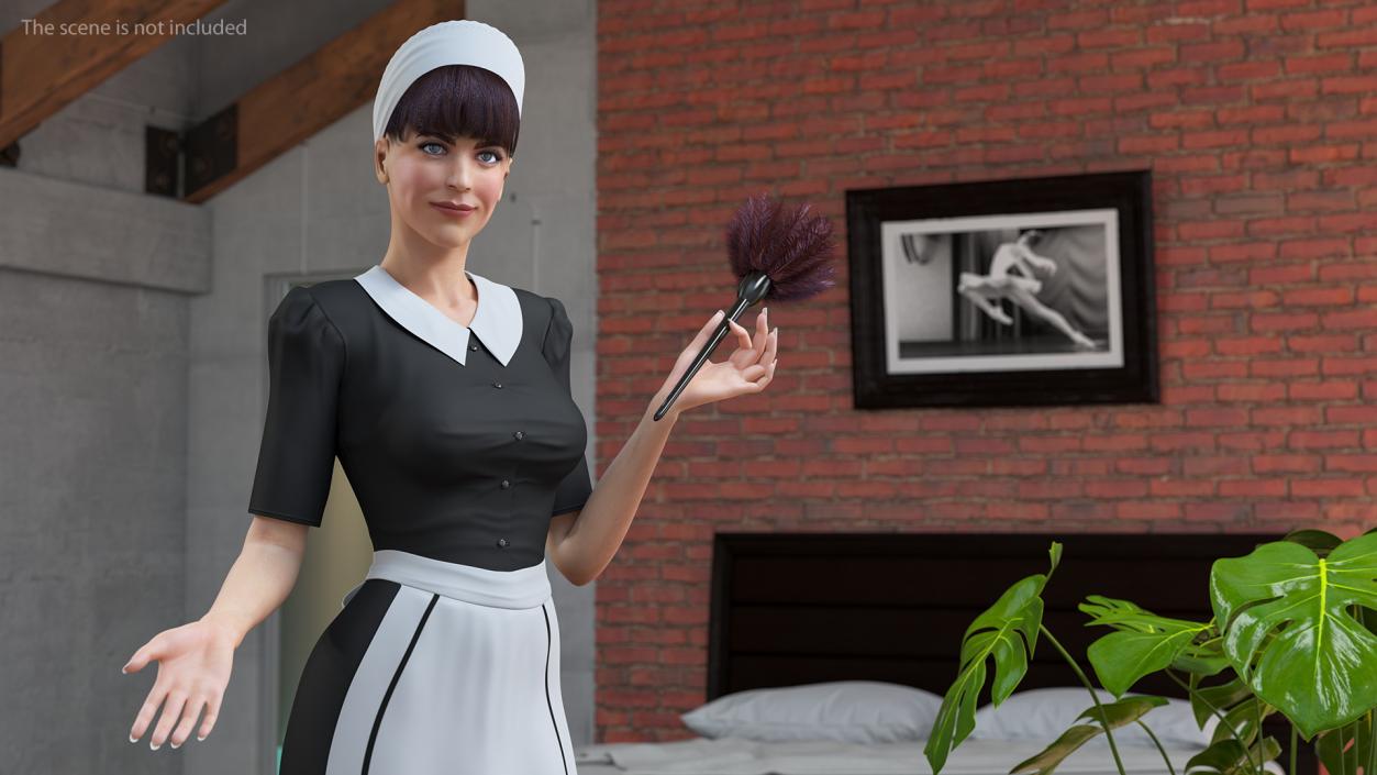 3D Housekeeping Maid in Uniform model