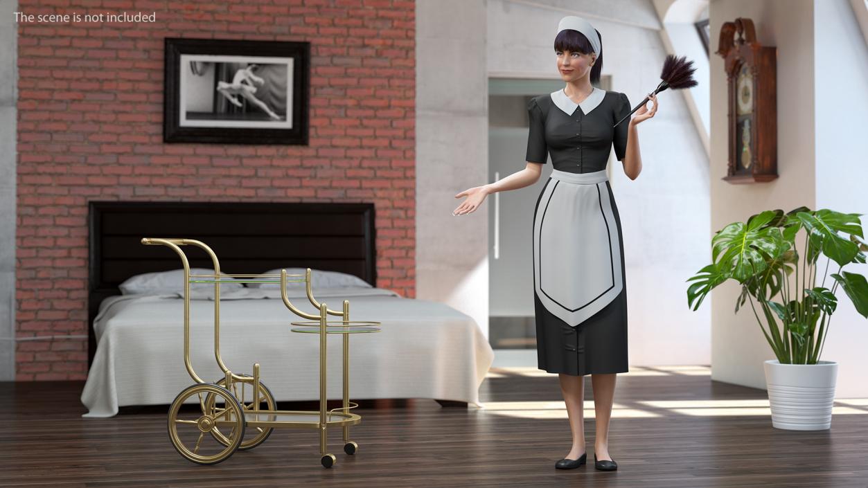 3D Housekeeping Maid in Uniform model