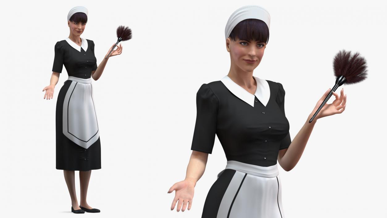 3D Housekeeping Maid in Uniform model