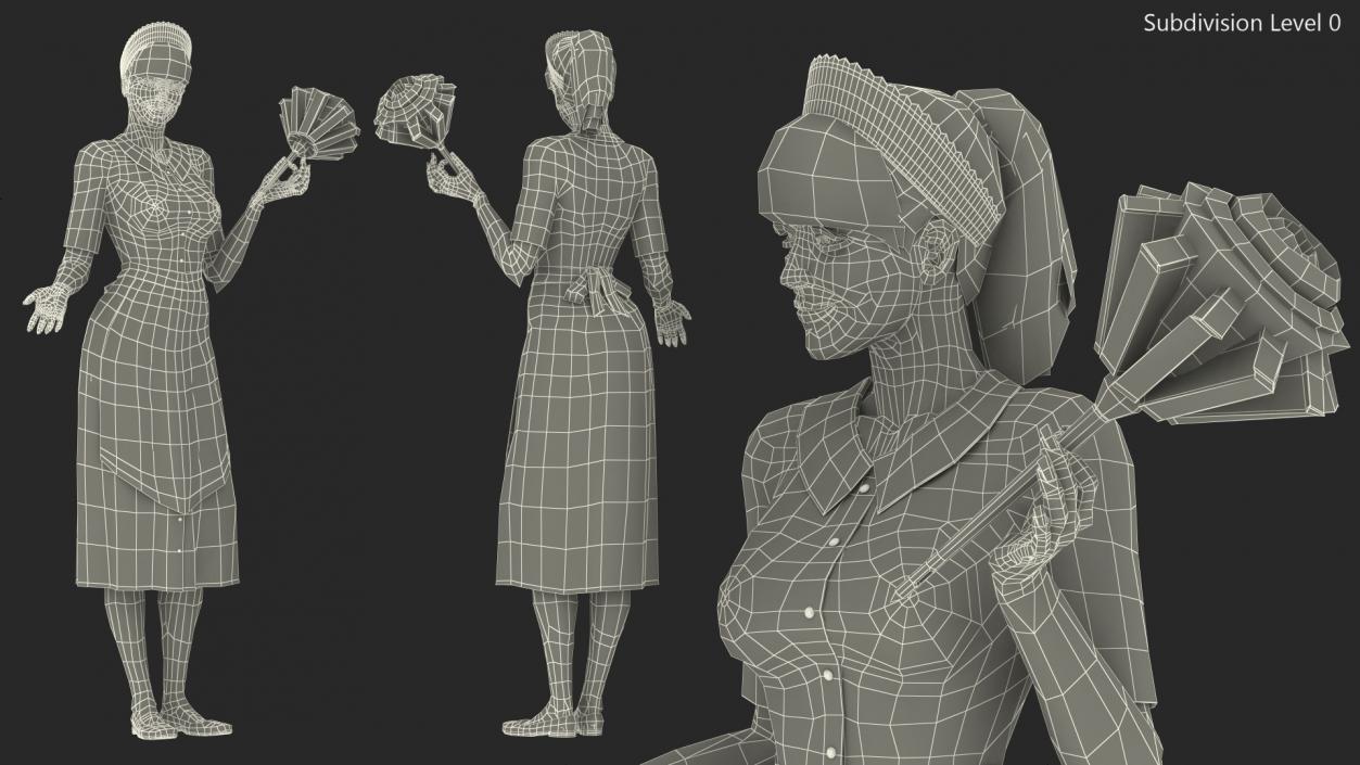 3D Housekeeping Maid in Uniform model