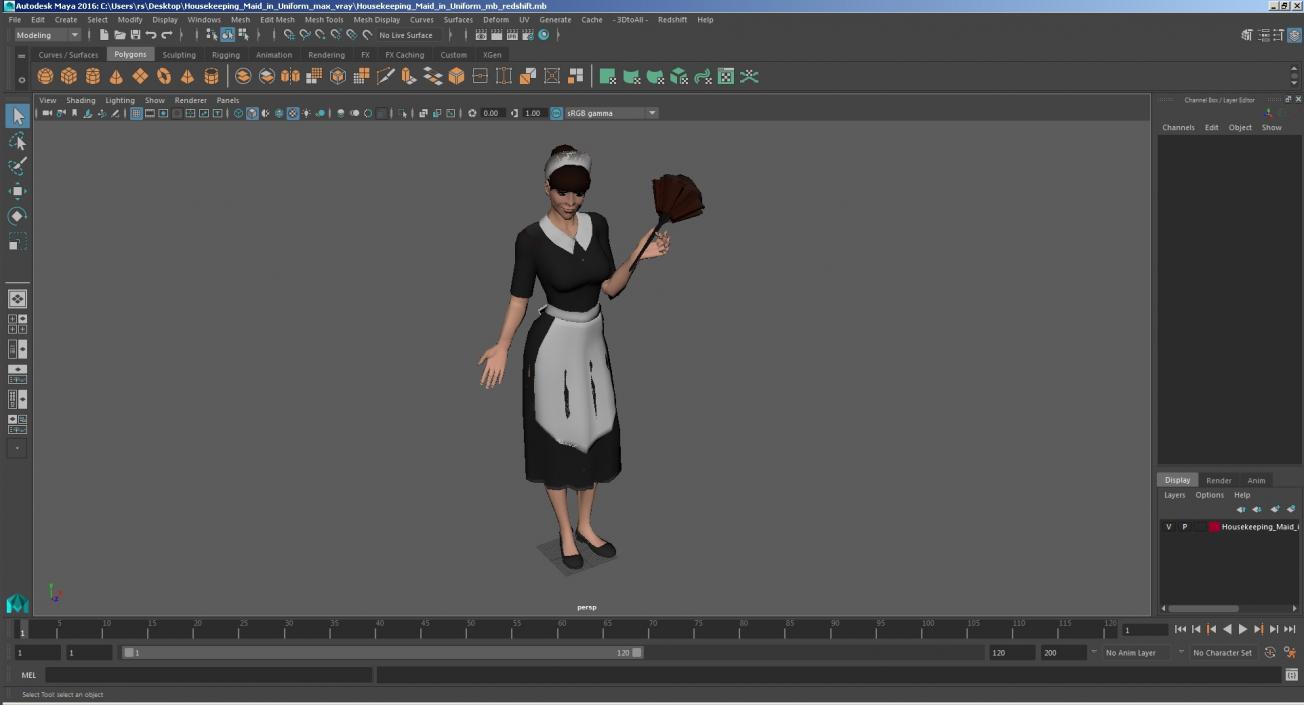 3D Housekeeping Maid in Uniform model