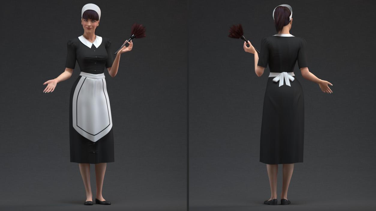 3D Housekeeping Maid in Uniform model