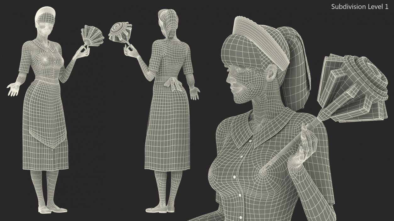 3D Housekeeping Maid in Uniform model