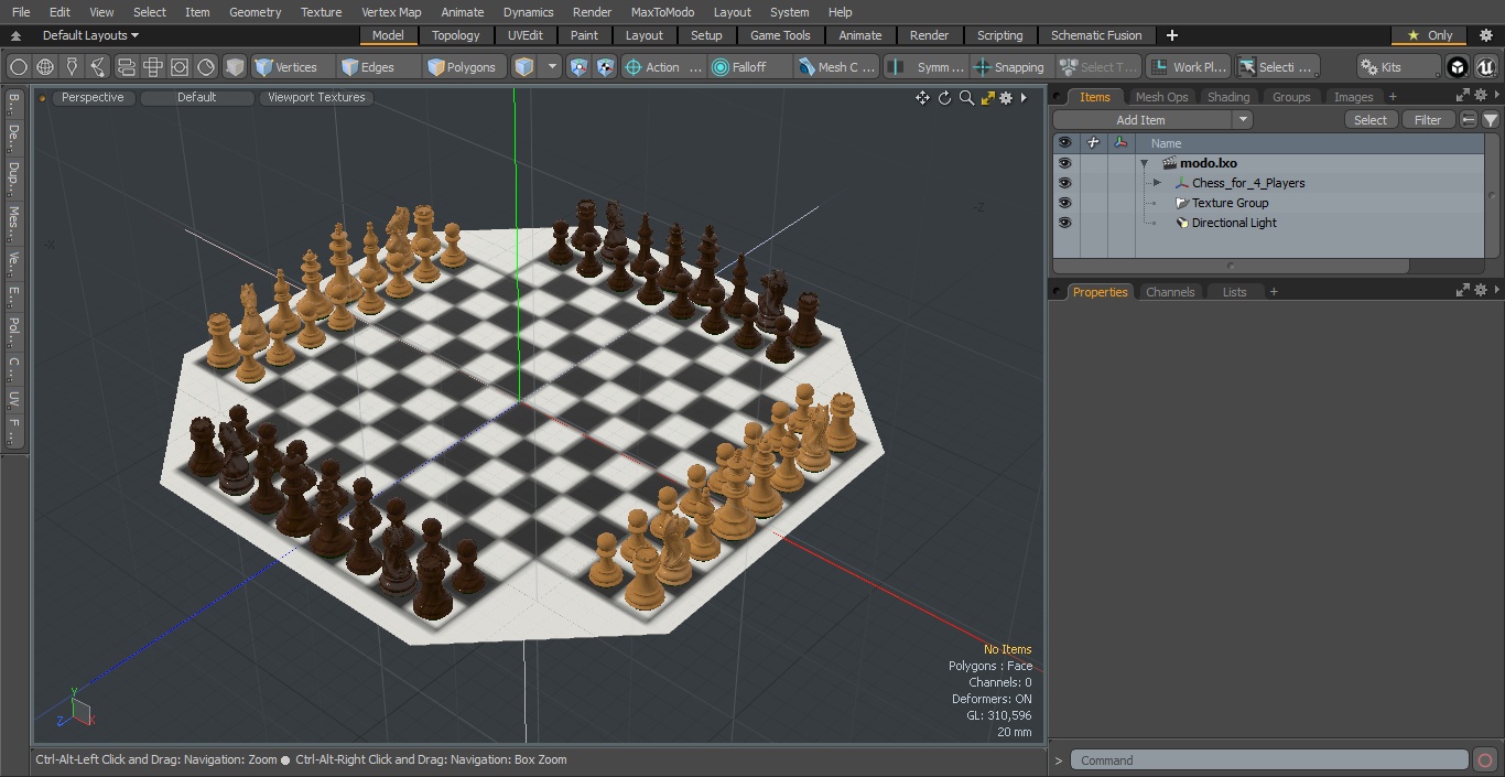 Chess for 4 Players 3D model