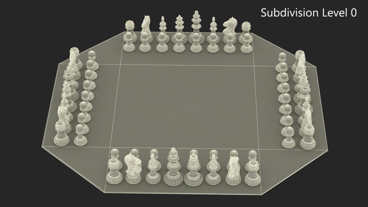 Chess for 4 Players 3D model