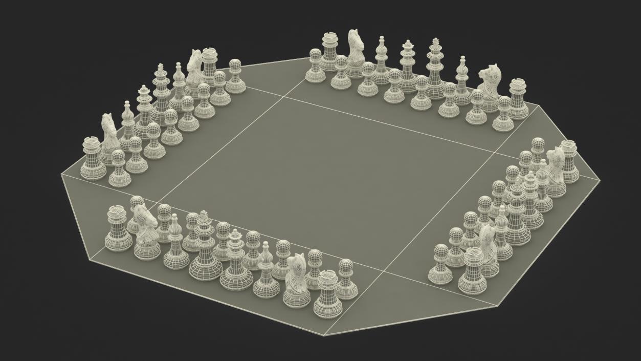 Chess for 4 Players 3D model