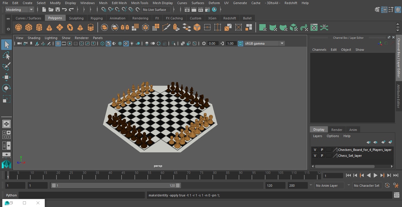 Chess for 4 Players 3D model