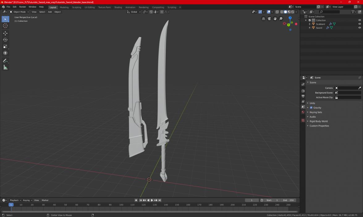 3D Futuristic Sword