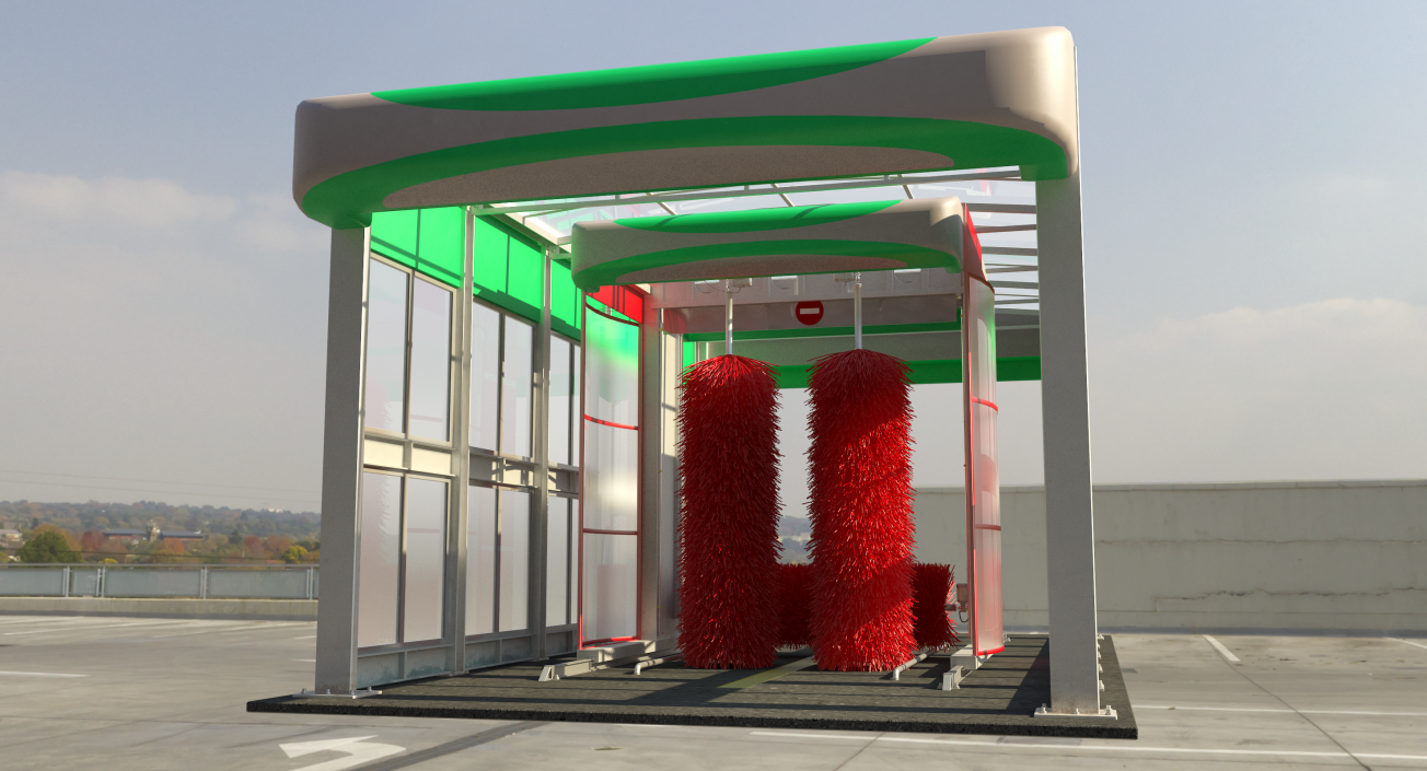 Automatic Vehicle Wash System Generic Rigged 3D model