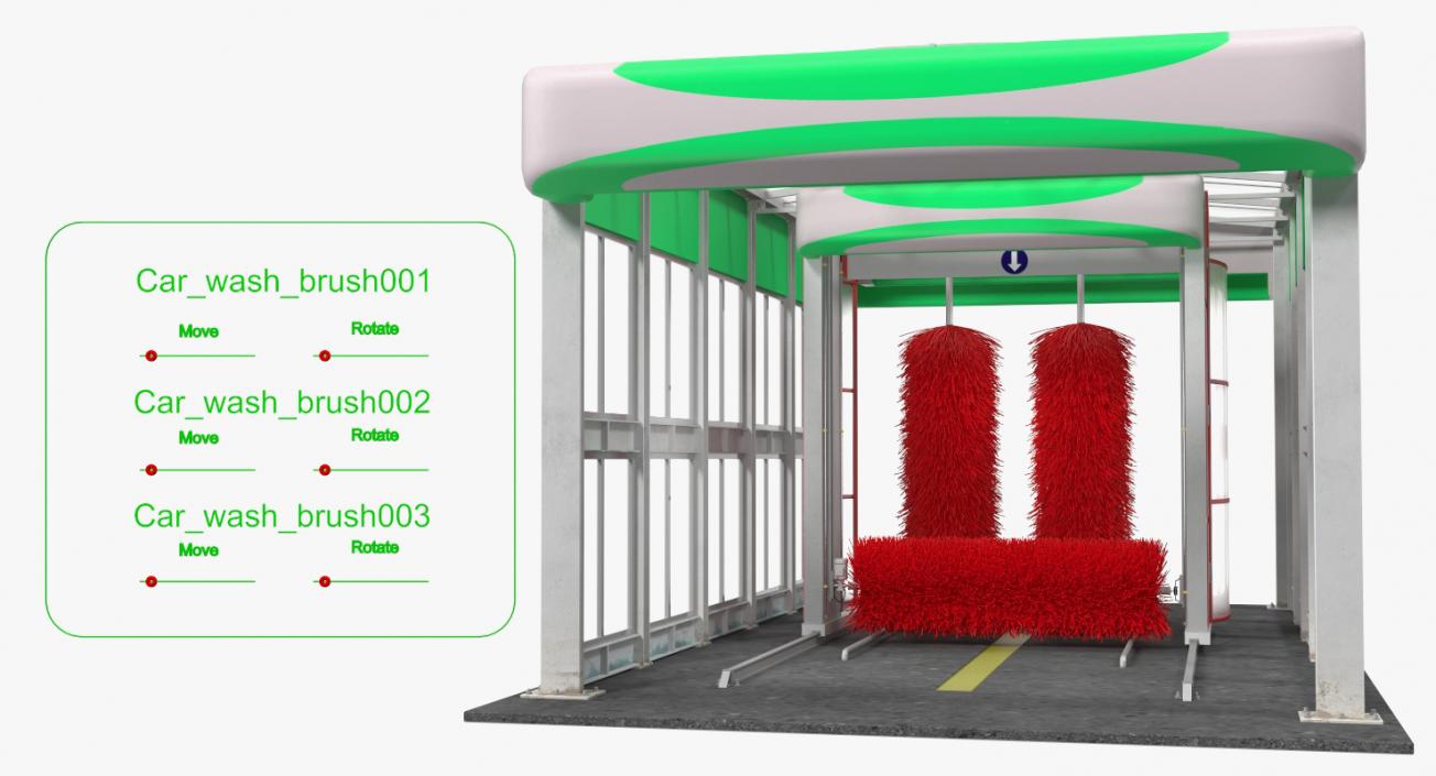 Automatic Vehicle Wash System Generic Rigged 3D model