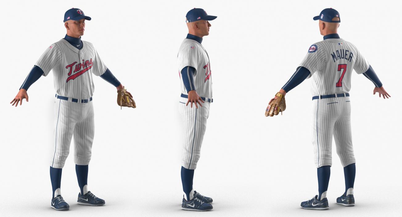 3D Baseball Player Rigged Twins model