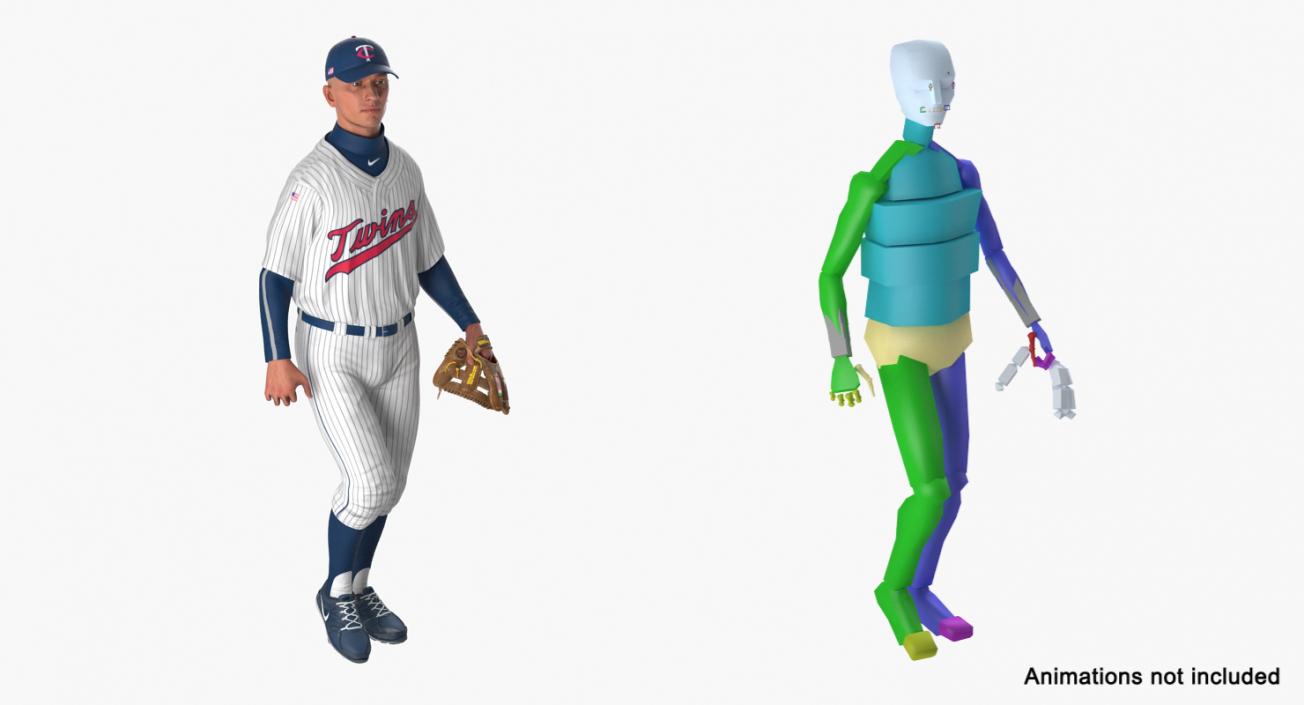 3D Baseball Player Rigged Twins model