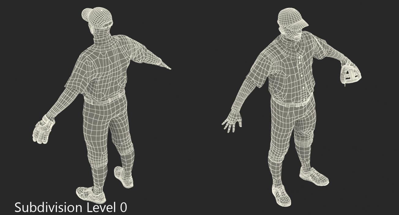 3D Baseball Player Rigged Twins model