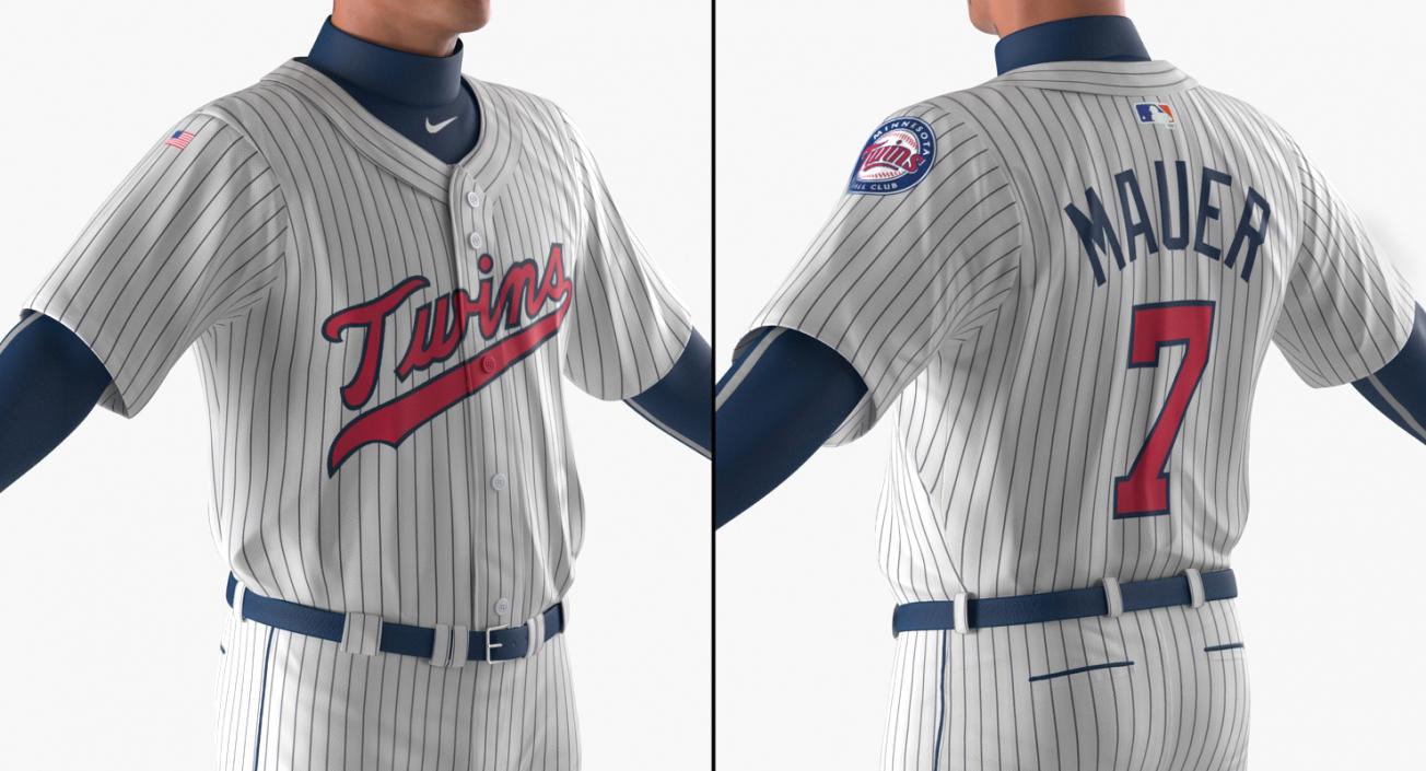 3D Baseball Player Rigged Twins model