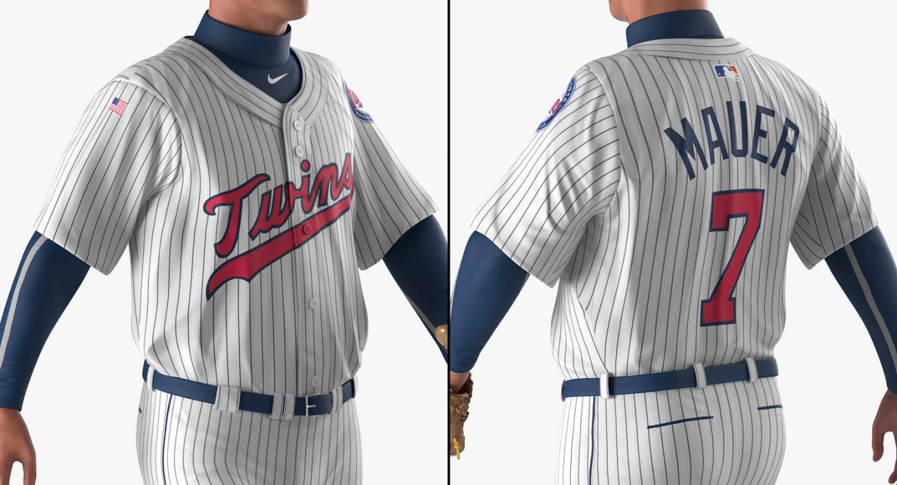 3D Baseball Player Rigged Twins model