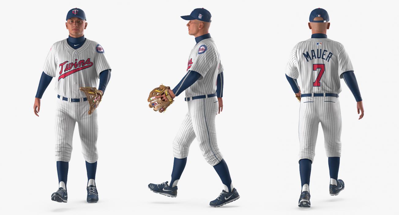 3D Baseball Player Rigged Twins model