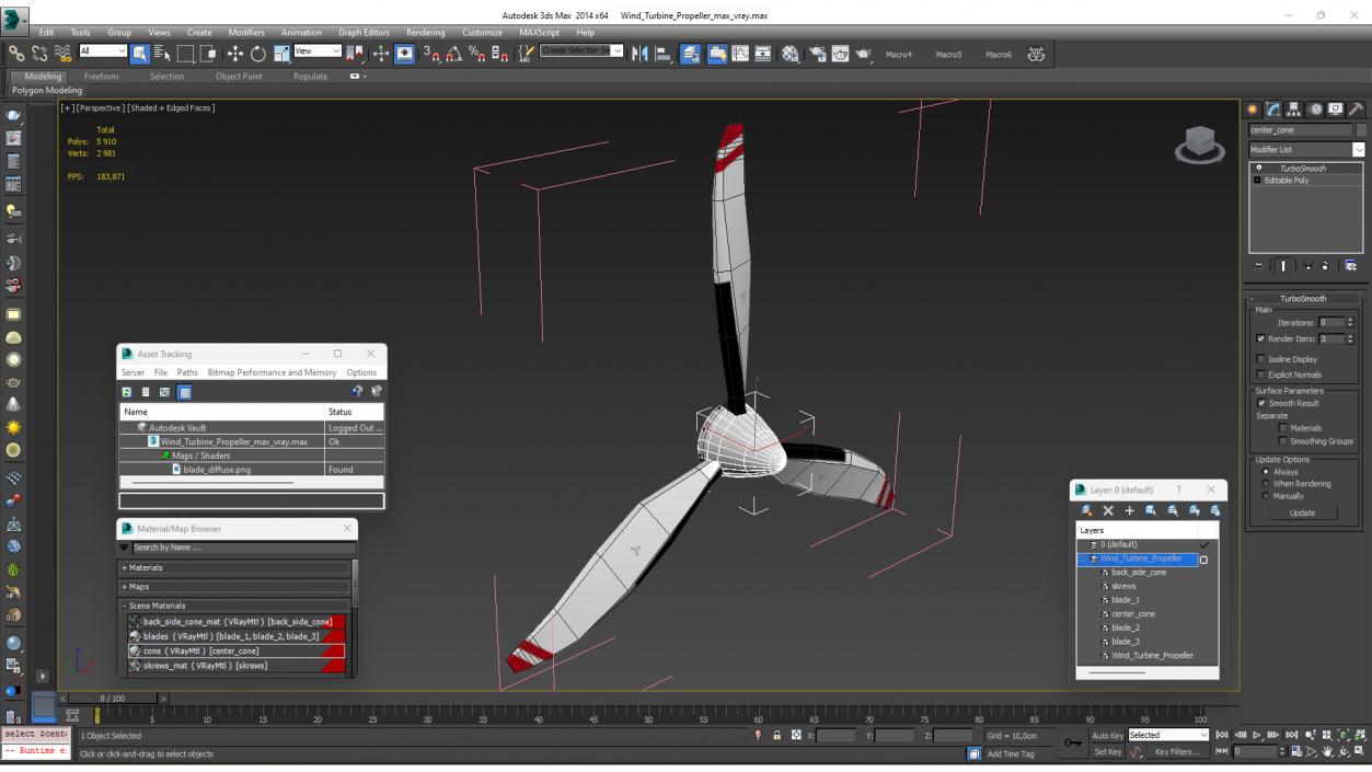 Wind Turbine Propeller 3D