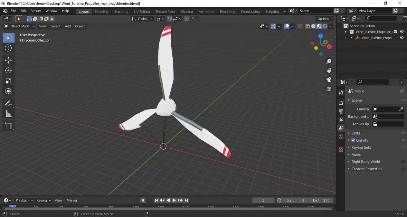 Wind Turbine Propeller 3D