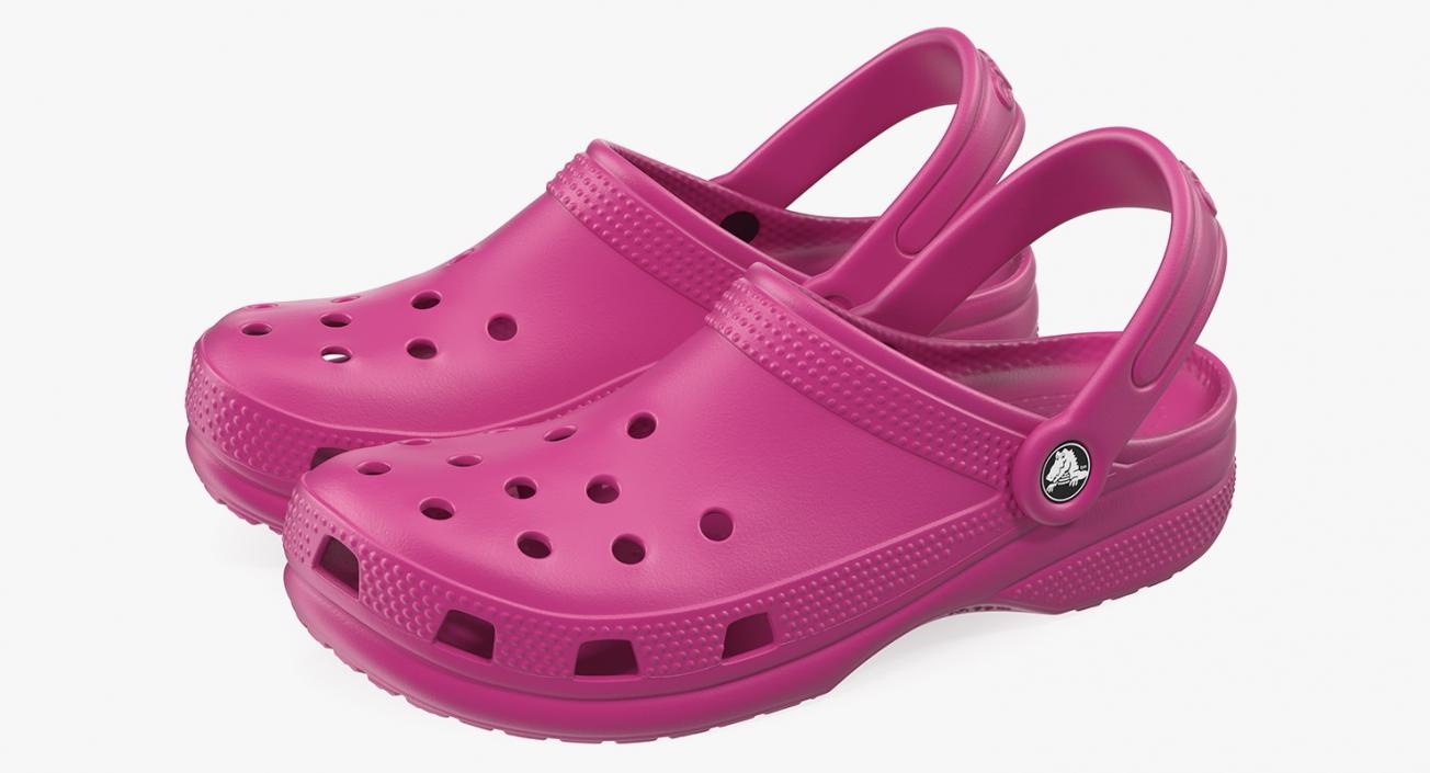 3D Classic Crocs Pink model