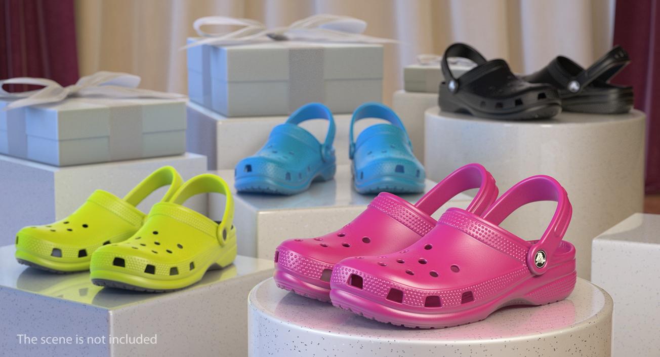 3D Classic Crocs Pink model