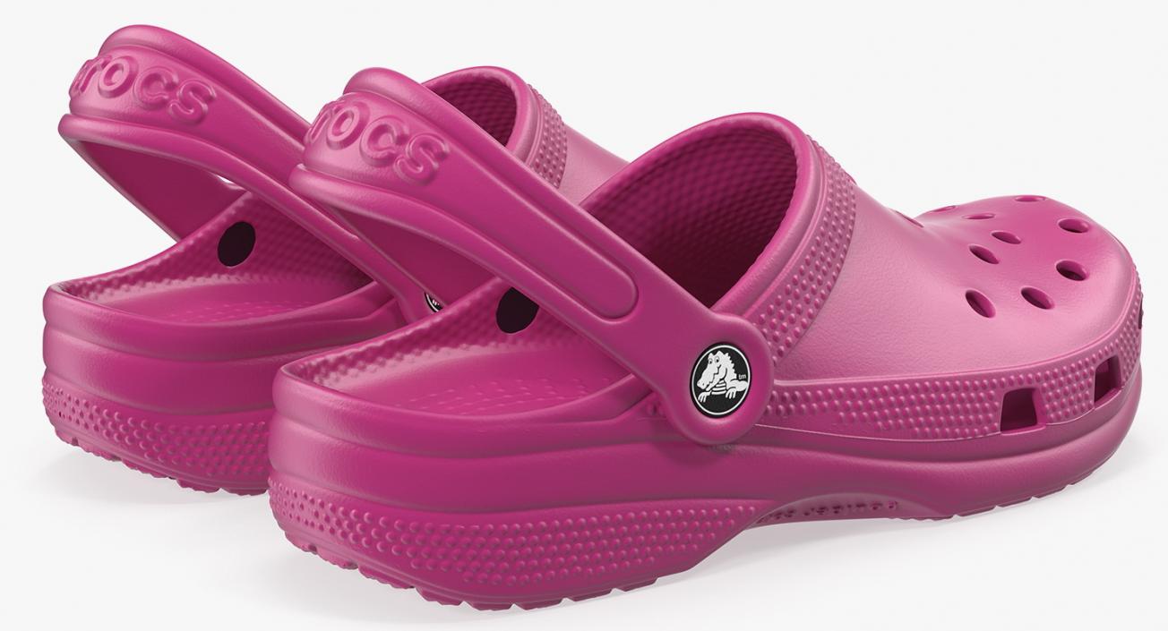 3D Classic Crocs Pink model