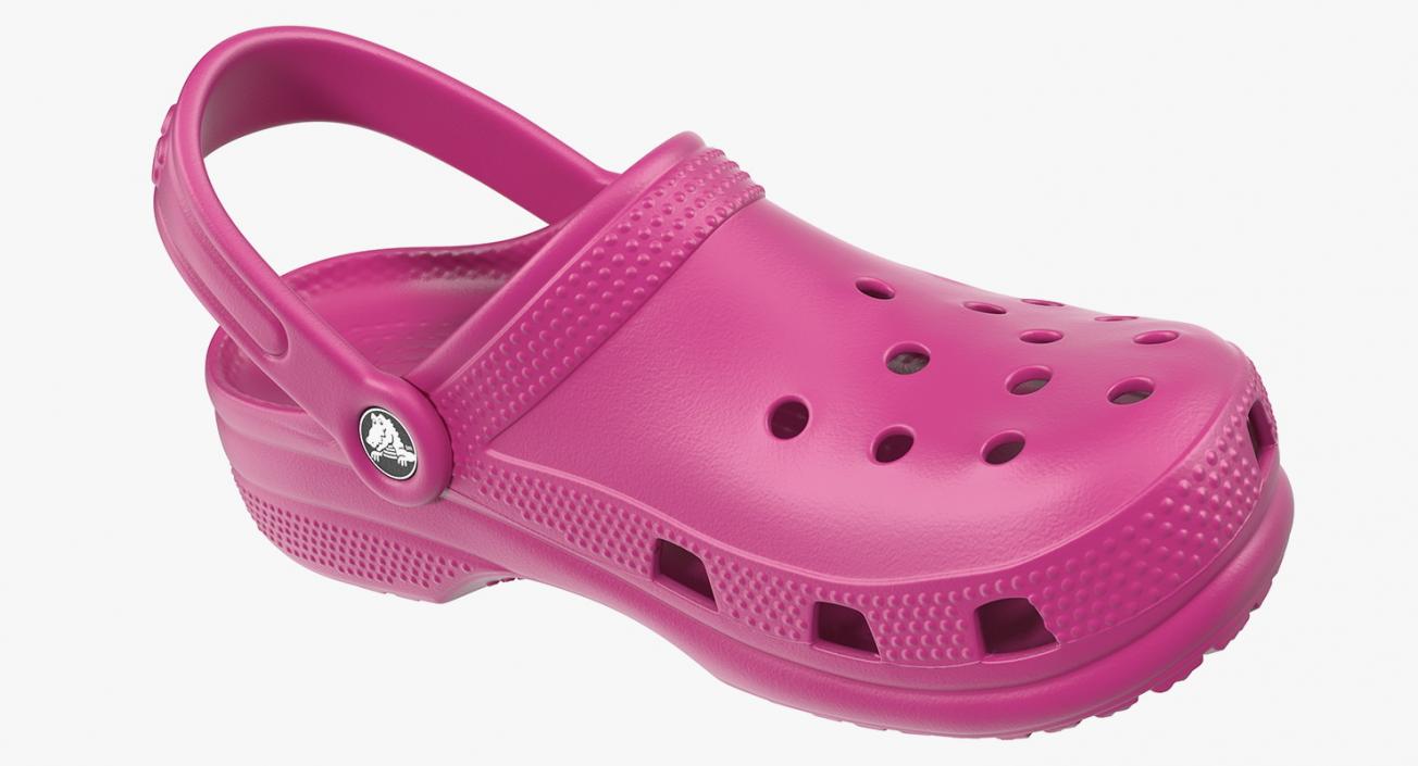 3D Classic Crocs Pink model