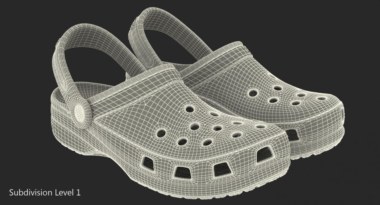 3D Classic Crocs Pink model