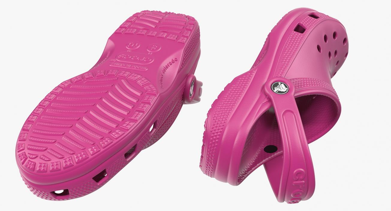 3D Classic Crocs Pink model